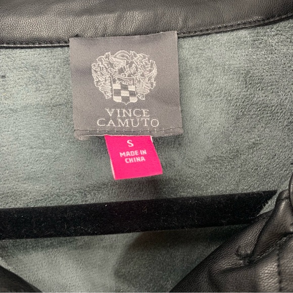 NWT Vince Camuto Textured Houndstooth & Faux Leather Button Down Jacket - Picture 3 of 12